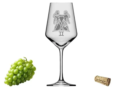 Produktbild von Weinglas Sternzeichen Zwilling 350ml - stilvolles spülmaschinenfestes Glas mit Gravur für Genussliebhaber