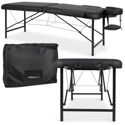 Produktbild von HABYS Klappbare Massageliege RICO | Mobile Therapieliege mit fester Höhe | inkl Transporttasche | Faltbarer Massagetisch Stahlrahmen | 70cm Schwarz