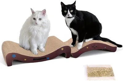 Immagine prodotto di Tiragraffi per gatti, tiragraffi a pannello per gatti, set tiragraffi per gatti, tiragraffi per gatti grande (50 x 10 cm) e piccolo (41,5 x 6,3 cm), cartone