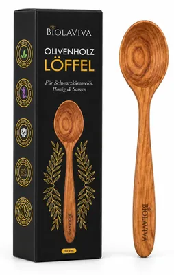 Produktbild von BIOLAVIVA | Olivenholz Löffel | handgefertigt | 20cm | Geschenkidee