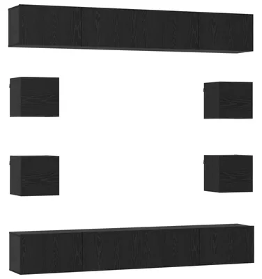 Obrázok produktu pre Sada TV stolíkov vidaXL, 8 ks, 100 x 30 x 30 cm, čierny dub