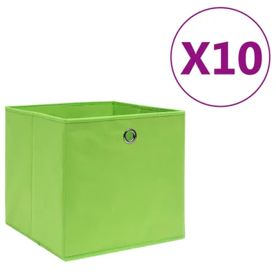 Produktbild von (Angebot 2026)Aufbewahrungsboxen 10 Stk. Vliesstoff 28x28x28 cm Grün GermanyMöbel 80912 - Gartenboxen