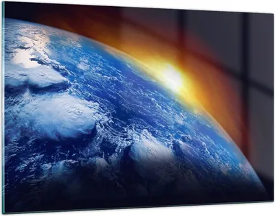 Produktbild von Bilder auf glas - Galaxie Erde Raum - 120x80cm - Glasbilder - Wandbilder - Kunstdruck - zum Aufhängen bereit - Wanddekoration aus Glas - Glas Bilder - Wandbild auf Glas - Einteilig - GAA120x80-2335