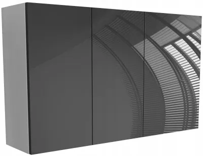 Zdjęcie produktu dla wisząca szafka łazienkowa biały mat + szary POŁYSK 100cm