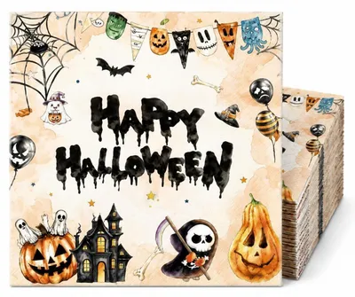 Produktbild von Servietten Halloween Kürbis Deko 20 Stück
