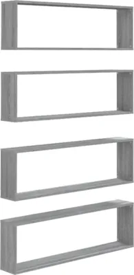 Produktbild von vidaXL Wandregale 4 Stk. Grau Sonoma 100x15x30 cm Holzwerkstoff