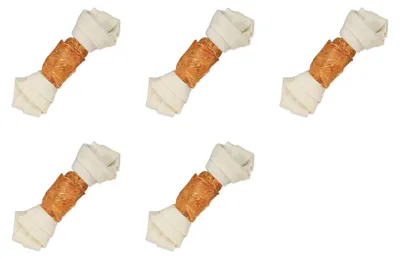 Produktbild von Trixie DentaFun Leckerli Büffelhaut umhüllt mit Huhn, Knochen 15cm 70g / Packung 5 Stück