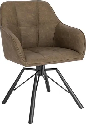 Image de Chaise pivotante avec accoudoirs, en similicuir, confortable, pour la salle à manger