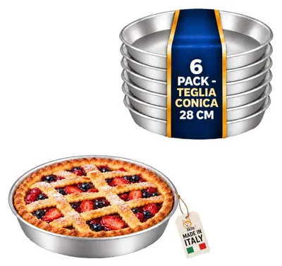Immagine prodotto di Akitaink 6 Pezzi Tortiera Conica Pastiera Alluminio 28 cm h 4 cm