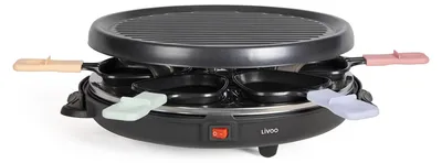 Raclette-Grill für 6 Personen, 800 W, antihaftbeschichtet, schwarz