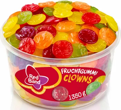 Obrázok produktu pre Red Band Clowns ovocné žuvačky farebné sušienky s ovocnou príchuťou 1350g