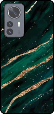 Produktbild von Smartphonica Phone Case Fit für Xiaomi 12 Pro mit Marmor-Druck - TPU zurück Abdeckung Fall Marmor-Design - Grün Gold