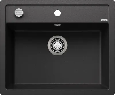 Produktbild von BLANCO 514773, Bündiges Waschbecken, Quadratisch, Metall, Schwarz, 1 Becken, 8,89 cm (3.5")