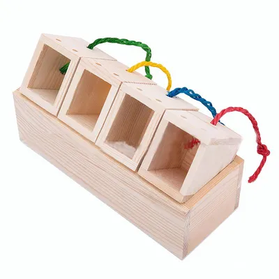 Produktbild von Heikoeco® Papageienspielzeug Vogelbedarf Puzzle Futtersuchspielzeug Tischspielzeug Big Box Set Small Box Fun Futtersuchkasten