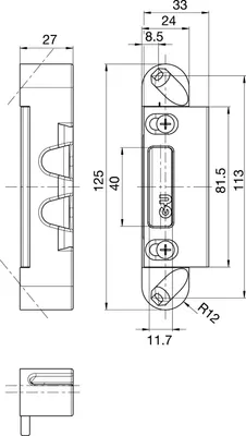 Produktbild von GU Lappenschließplatte für Secury zum Einfräsen, 125 x 24 x 27 mm, verstellbar