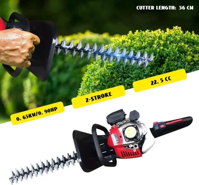 Produktbild von Benzin Heckenschere - Zweitakt Trimmer - 22,5 cm³ Einzylinder Luftgekühlt - Leerlauf 3.500 U/min - 90–105 dB - Rot