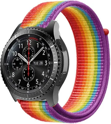 Produktbild von Strap-it Samsung Galaxy Watch 46mm Nylon Armband (Regenbogen)