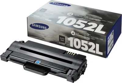 A Samsung toner cartridge and its packaging are displayed against a white background.