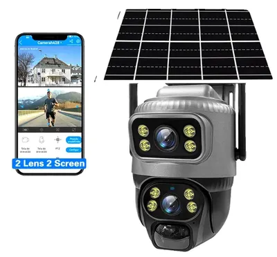 Produktbild von Solar-Kamera, Dual-Linse, 360° Sichtwinkel, 4G Solar Kamera