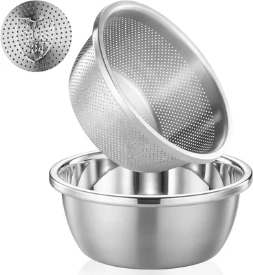 Produktbild von Edelstahl-Sieb-Set - 2 Liter - 304 Edelstahl - 2 Stück