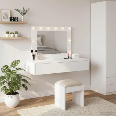 Produktbild von Möbel Schminktisch Weiß 100 x 40 x 70 cm Holzwerkstoff - Schminktische &59441