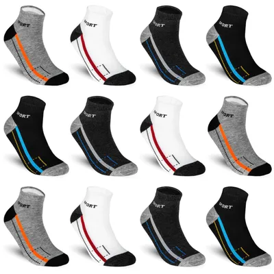 Produktbild von TEXEMP Sneaker Socken Herren & Damen 12 - 36 Paar Mehrfarbig Baumwolle Kurz | B9 - 39-42 - 12er Pack