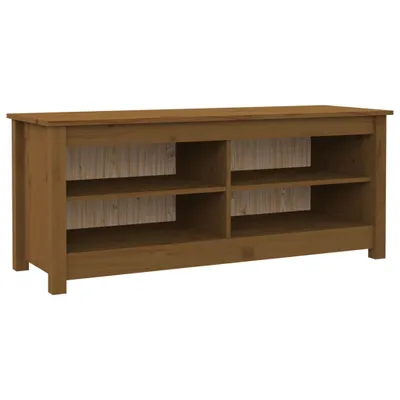 Produktbild von vidaXL Schuhbank Honigbraun 110x38x45,5 cm Massivholz Kiefer