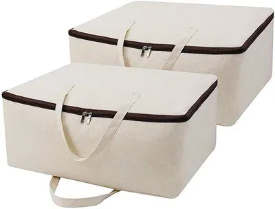 Produktbild von Famanu Aufbewahrungstasche 100% Baumwolle - Atmungsaktiv, Beige, 2 Stück