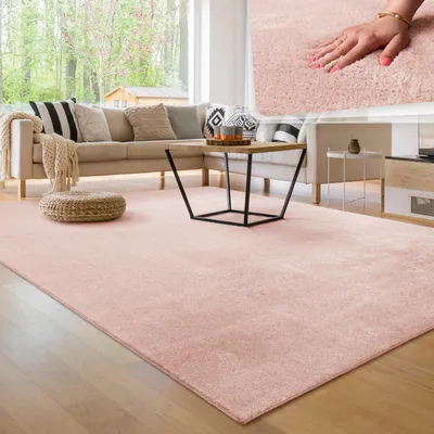 Produktbild von Moderner Wohnzimmer Teppich Kurzflor Waschbar Weich Felloptik Anti-Rutsch Grösse 120x160 cm
