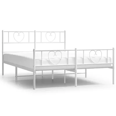 Obrázok produktu pre vidaXL Posteľná posteľ s čelom a nohami kovová biela 140x200 cm