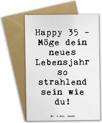 Produktbild von Mr. & Mrs. Panda Grußkarte Spruch 35. Geburtstag Glückwünsche - Weiß - Geschenk, Erfahrungen, strahlend sein wie du, einladungskarten, Alter, herzliche Botschaft, Freude