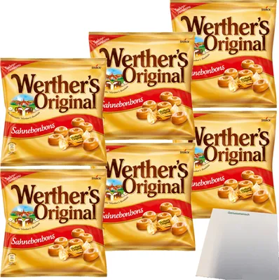 Produktbild von Werthers Original Classic Sahnebonbon 6er Pack (6x245g Beutel) + usy Block