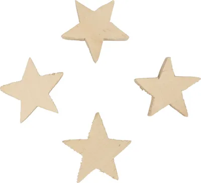 Produktbild von Streudeko Holzsterne Weihnachten Natur Ø4cm 24 Stk Deko Sterne, 24 Stück
