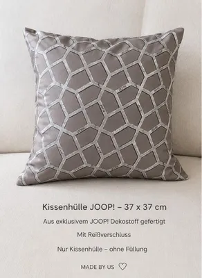 Produktbild von JOOP! Kissenhülle 37 x 37 cm mit Reißverschluss | Handgefertigt