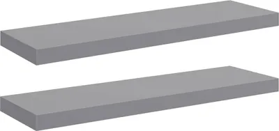 Zdjęcie produktu dla Półki Ścienne, 2 Szt, Szare, 80 X 23,5 X 3,8 Cm, Mdf Lumarko!