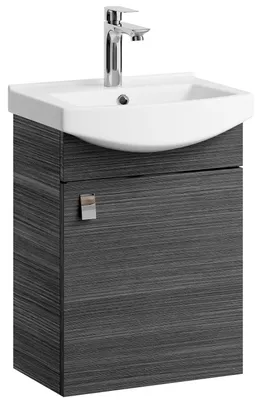 Produktbild von Planetmöbel Badmöbel-Set Waschtisch mit Unterschrank 45 cm Anthrazit mit Armatur Chrom