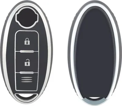 Image de Dutch Shield - Housse en TPU pour clé de voiture Nissan - Housse de protection pour clé de voiture Couverture A3C Noir, Chrome