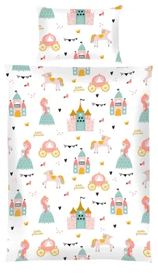 Imagen del producto de Ropa de cama para niños, 100x135 cm / 40x60 cm, diseño de princesa