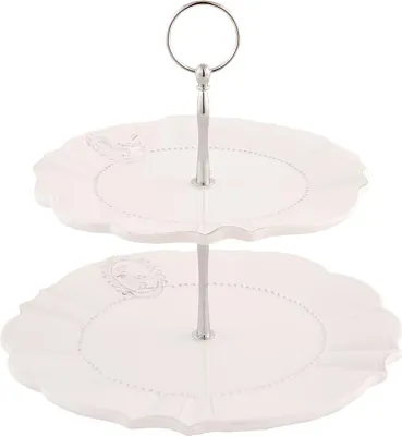 Produktbild von Clayre & Eef 2-Schicht-Etagere 23 cm Beige Keramik