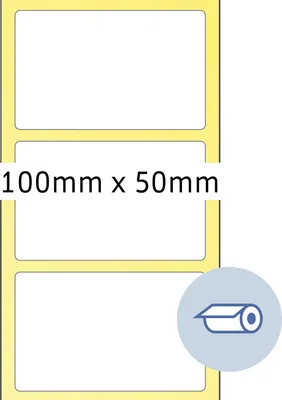 Produktbild von Rollenetiketten weiß 100x50 mm Papier matt 2000 St.