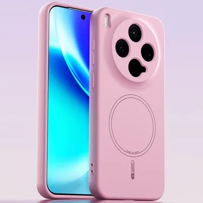 Produktbild von Magnetische Handyhülle für Vivo X300, MagSafe kompatible, Flüssig Silikon Stoßfest Kratzfest Hülle Pink