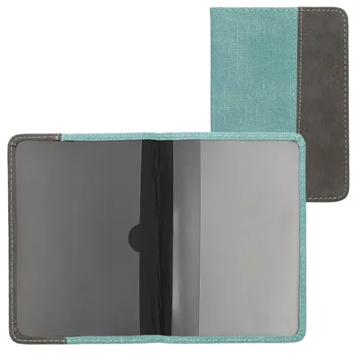 Produktbild von kwmobile Fahrzeugschein Hülle mit Kartenfächern - Kunstleder Wildlederoptik Tasche für Auto Zulassungsbescheinigung Führerschein Mintgrün Dunkelgrau