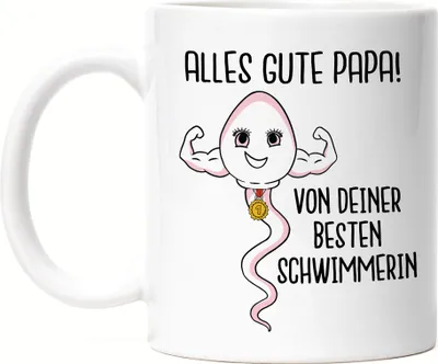 Produktbild von Alles Gute Papa Von Bester Schwimmerin Tasse Vatertagsgeschenk Geburtstag Lustiges Motiv Tochter Geschenkidee