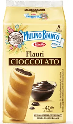 Produktbild von 48x Mulino Bianco Kuchen mit Schokolade Flauti 35g kekse schoko riegel snack