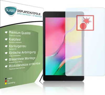 Produktbild von 2x Slabo Panzerschutzfolie für Samsung Galaxy Tab A 8.0 (2019) T295 KLAR "Shockproof" Displayfolie Schutzfolie Folie