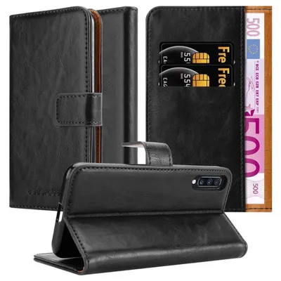 Produktbild von Cadorabo Hülle für Samsung Galaxy A70 / A70s Schutzhülle in Schwarz Handyhülle Book Tasche Case Etui Luxury