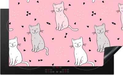 Produktbild von KitchenYeah© Herdabdeckplatte Katze - Haustiere - Mädchen - Design , 91x52cm, Küche Deko, Glaskeramikkochfeld Herdabdeckung, Abdeckplatte fùr Kochfeld