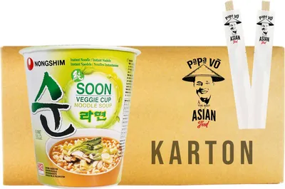 Produktbild von Nong Shim Instantnudeln Veggie Ramyun Cup 12x67g