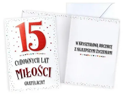 Zdjęcie produktu dla Karnet Rocznica ślubu 15 - Kukartka