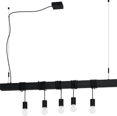 Produktbild von EGLO Hängelampe Townshend-B, Pendelleuchte Esstisch, Deckenlampe hängend, Stahl in schwarz, E27 Fassung, L 110 cm
